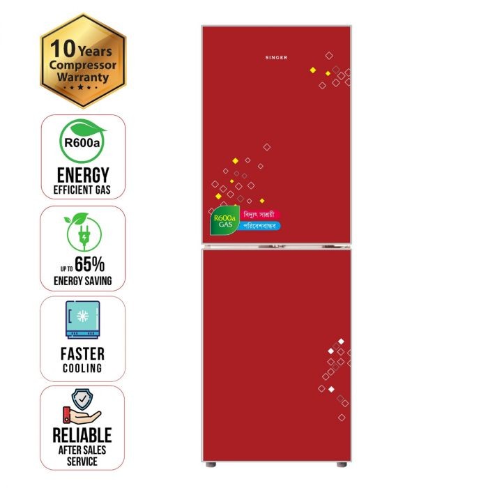 Refrigerator 186 Ltr Singer Red
