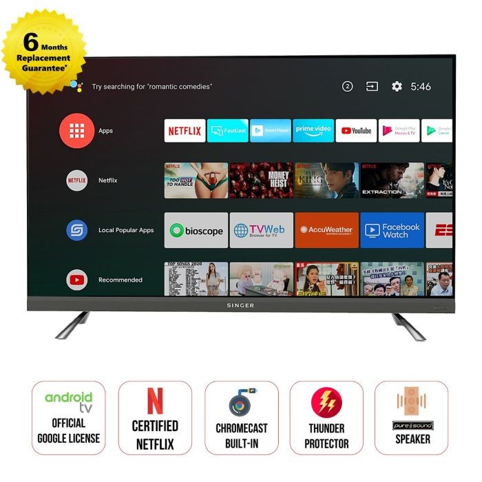 Singer 4K Frameless Android TV (S50)